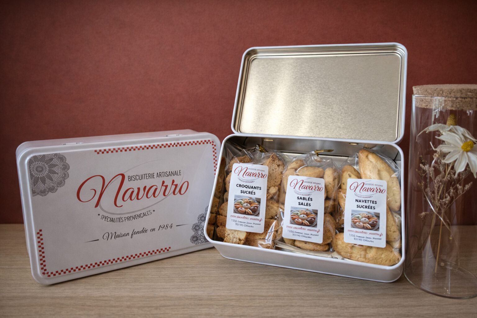 Coffret assortiment de 3 sachets de biscuits